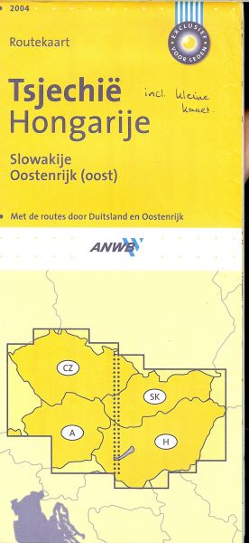 ANWB Service Advies en Verkoop - Routekaart Tsechië en Hongarije Slowakije  & Oostenrijk [Oost] .. Met routes door Duitsland , en Oostenrijk