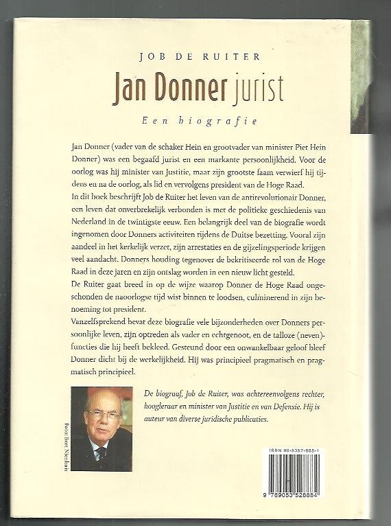 Ruiter, Job de - Jan Donner, jurist / een biografie