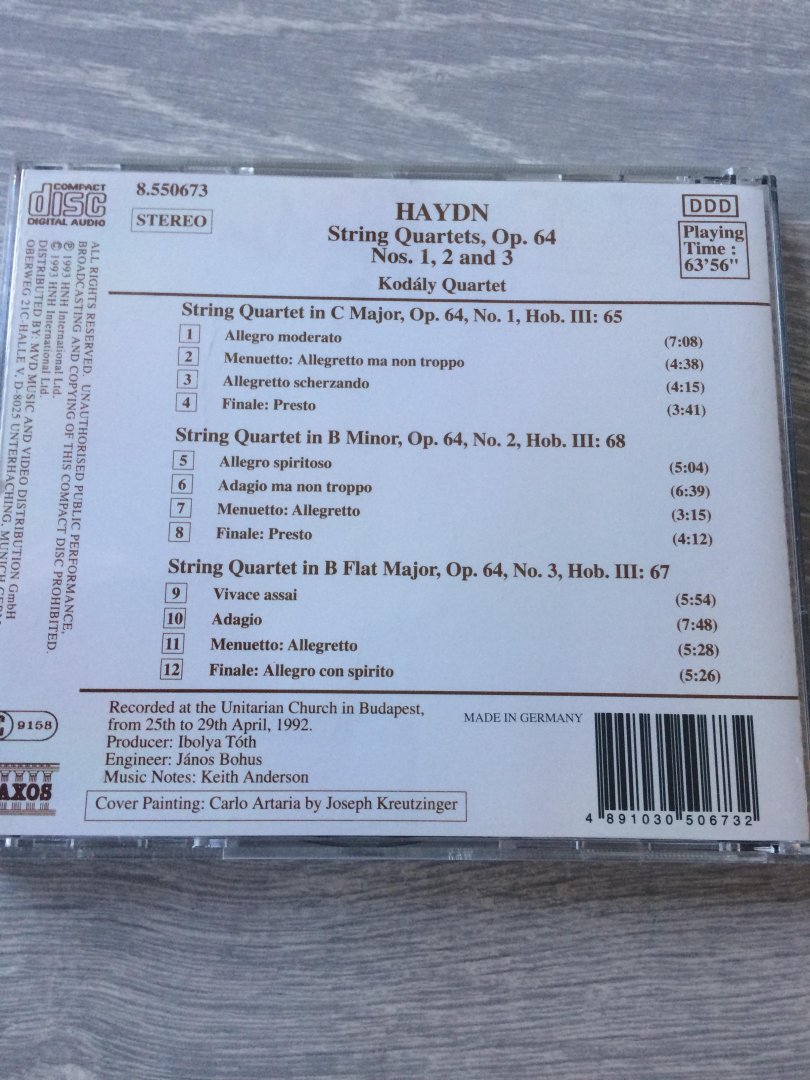 Haydn - String Quartets Op 64