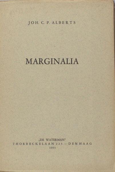 Alberts, Joh. C.P. - Marginalia.