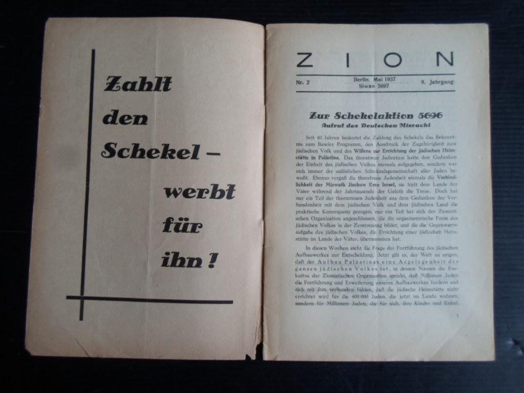  - Zion, Monatblätter für Lehre, Volk, Land