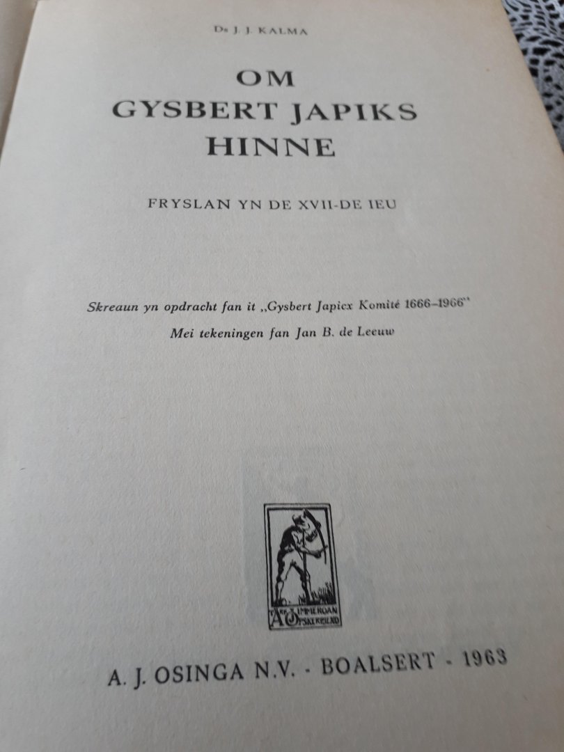 Kalma Ds J J - Om Gysbert Japiks Hinne