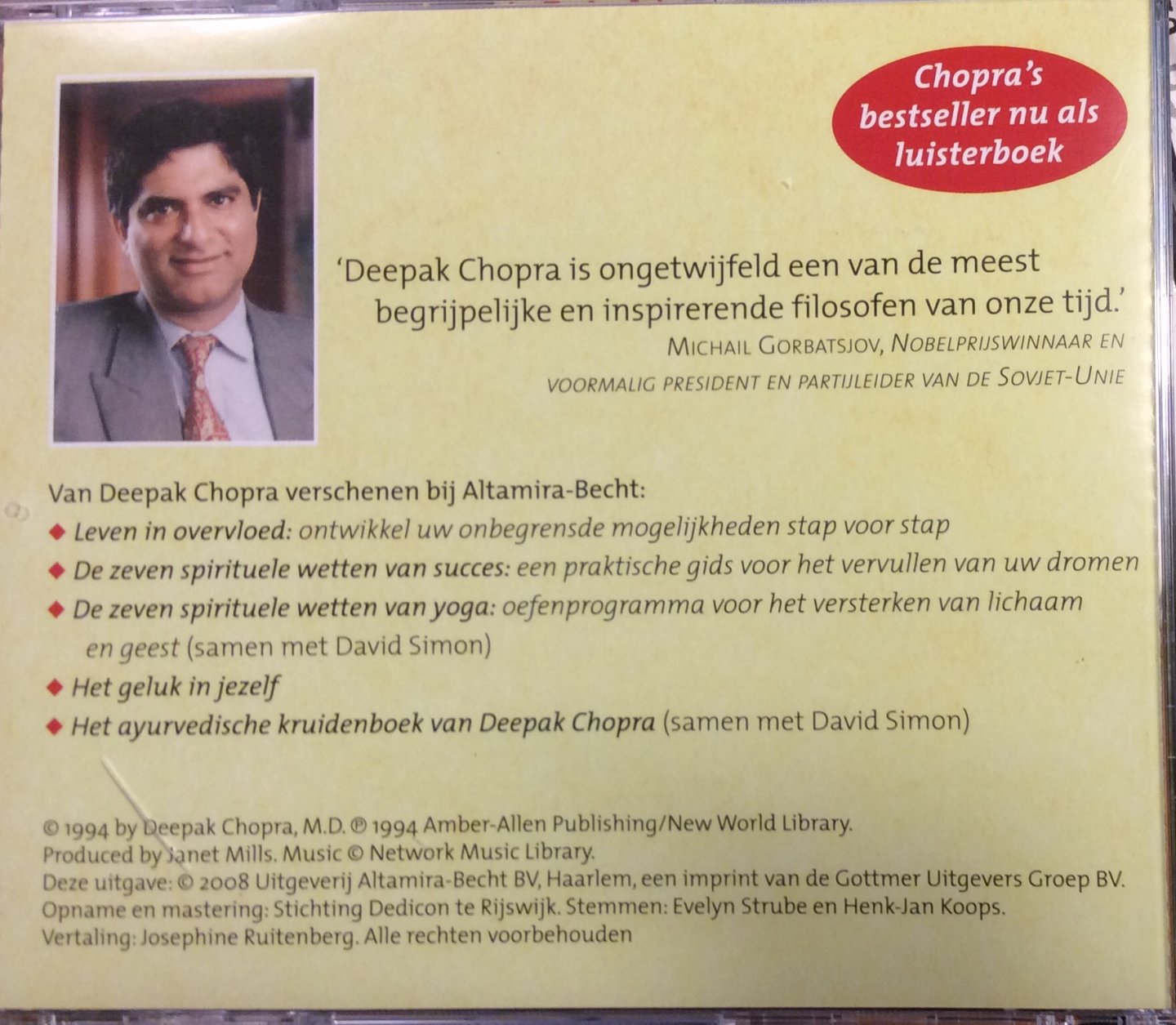 Chopra, Deepak - De zeven spirituele wetten van succes.
