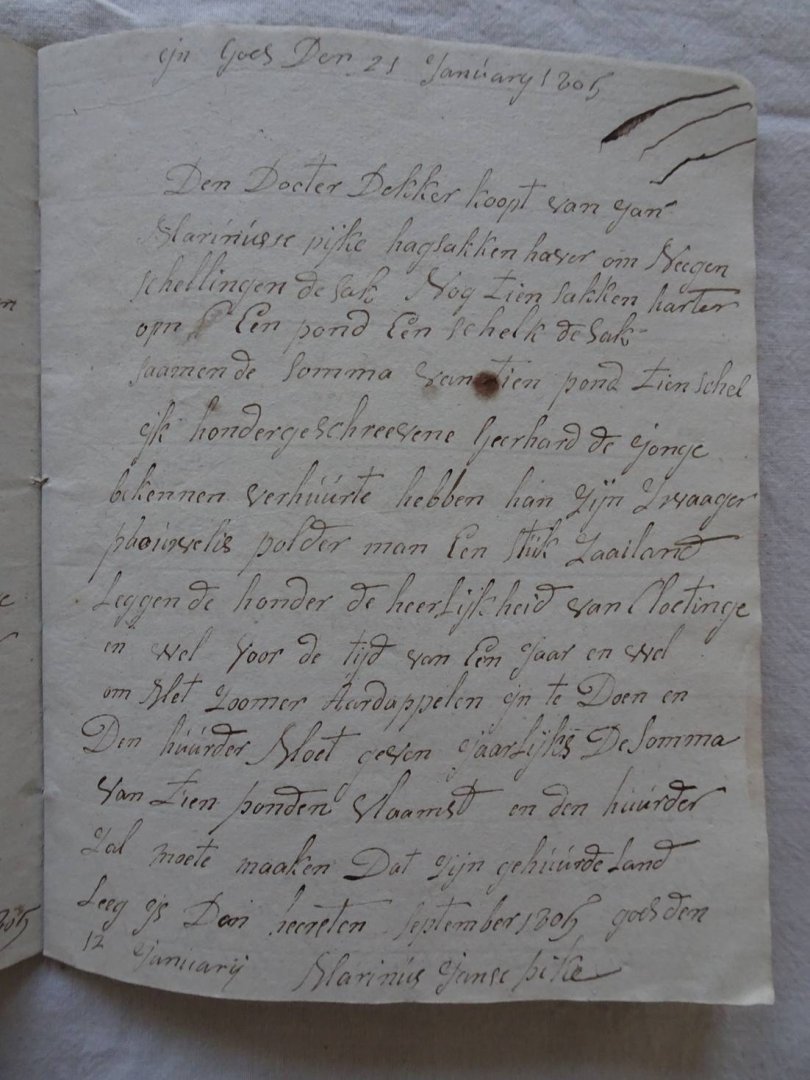 Pyke, Marinus. - Manuscript. Met aantekeningen in de jaren 1804 en 1805.