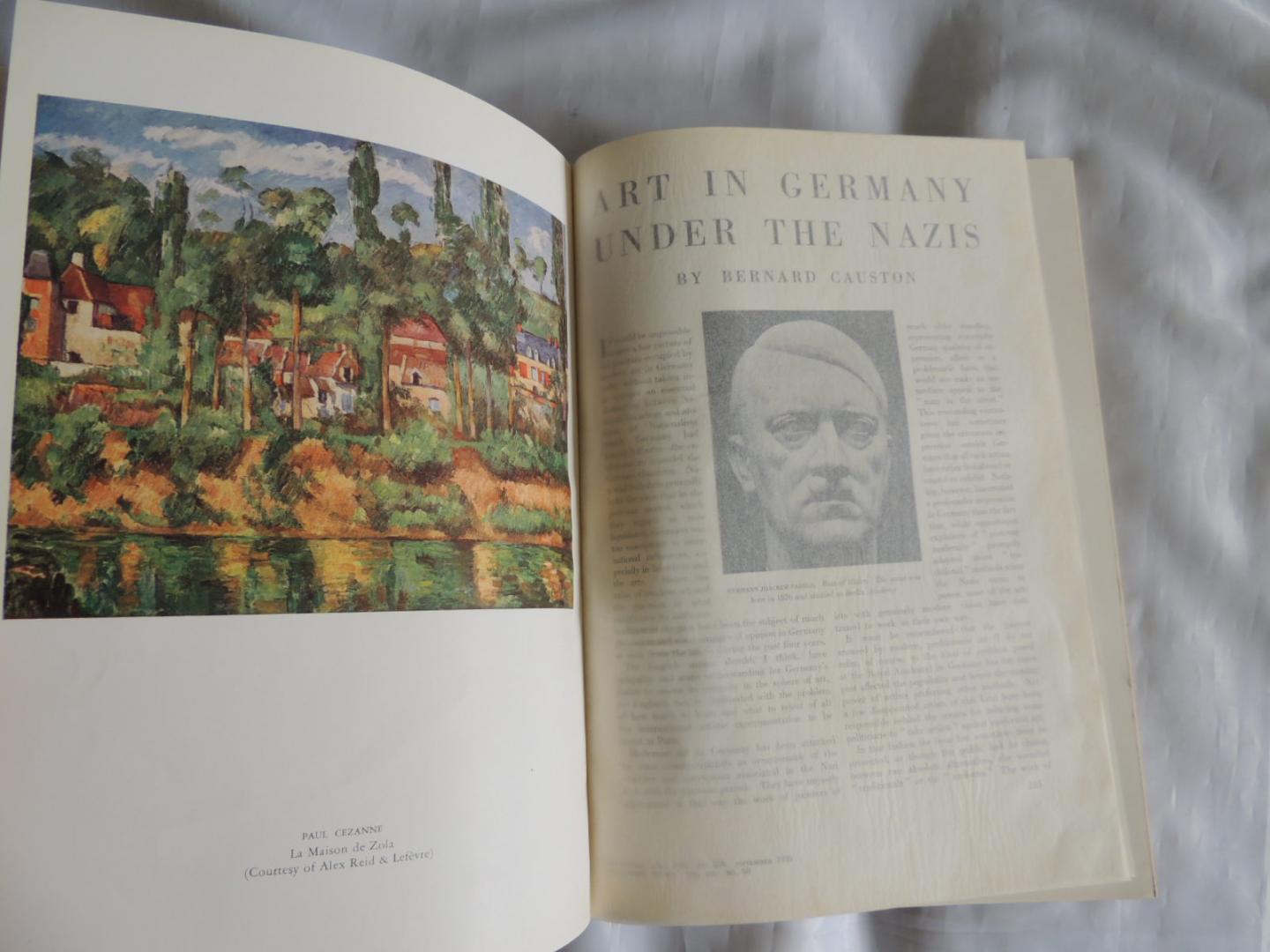 C. Geoffrey Holme (Editor) bernard causton - The Studio The Fine Arts Home Decoration and Design -1936 november volume CXII no. 524. Art in germany under the nazis -1939 December Christmas Greetings -1940 Januari 119 no. 562 Februari 563. March 564. April 565. May .WEDGWOOD POTTERIES pottery