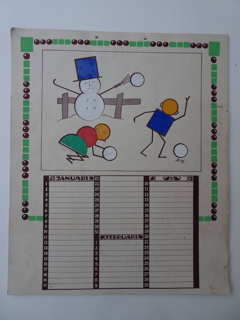 Hoeksema, Daan. - Verjaardagkalender voor onze Peuters en Kleuters in Rondjes en Vierkantjes plakken.