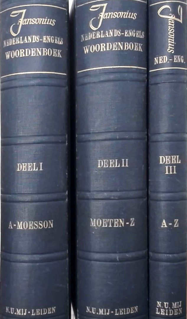 Herman Jansonius - Groot Nederlands-Engels woordenboek : voor studie en practijk (3 delen)