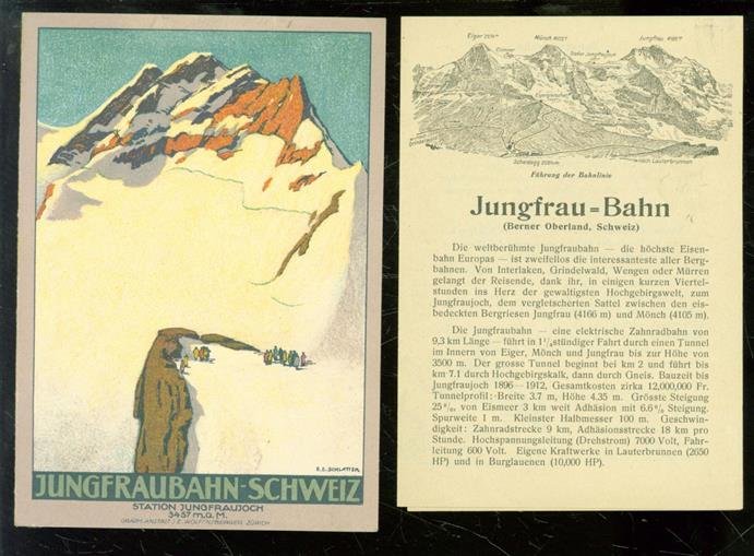 Ernst Emil Schlatter - (TOERISME / TOERISTEN BROCHURE) Jungfraubahn - Schweiz