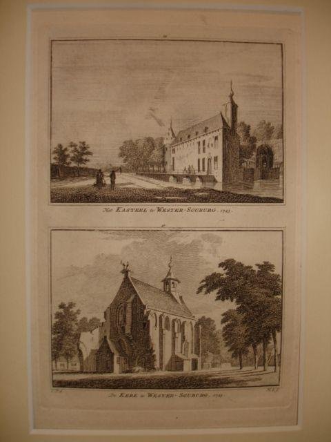 West-Souburg. - Het Kasteel te Wester-Souburg. - De Kerk te Wester-Souburg.