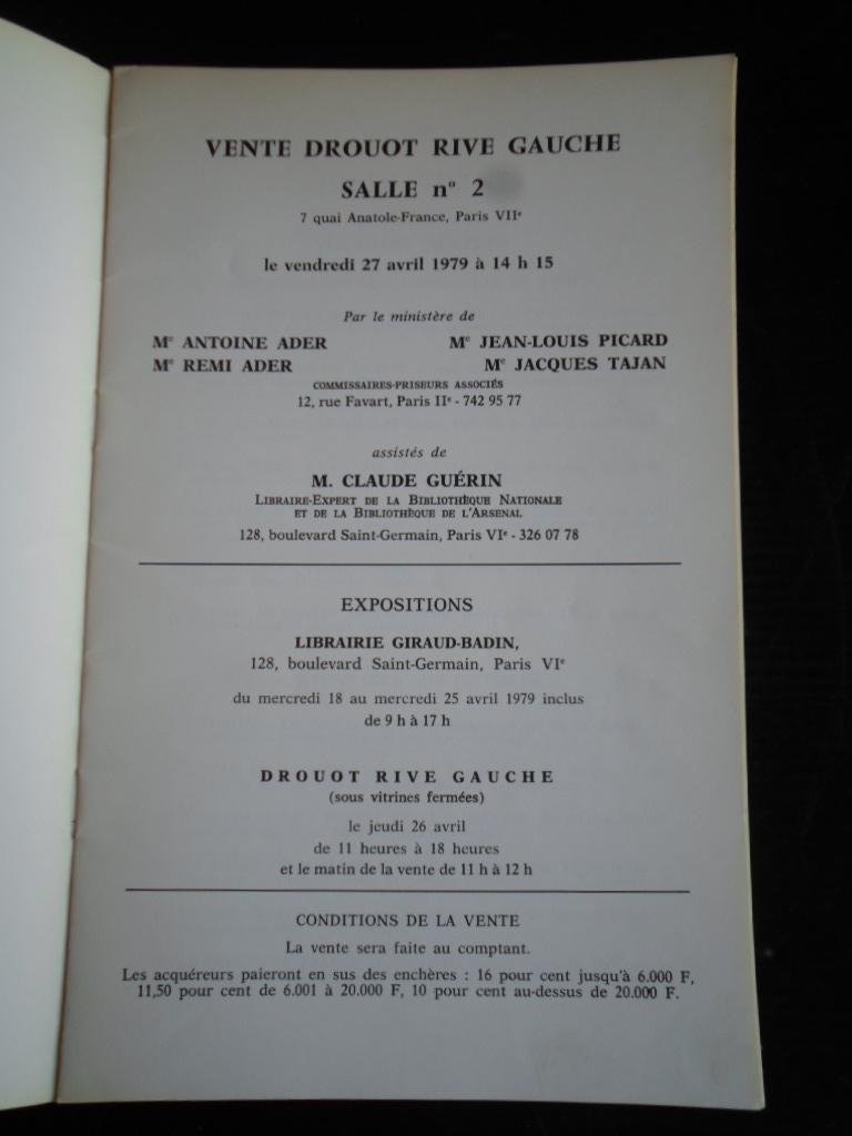 Catalogus Drouot Rive Gauche - Bibliotheque du Docteur Doukan, Jules Verne