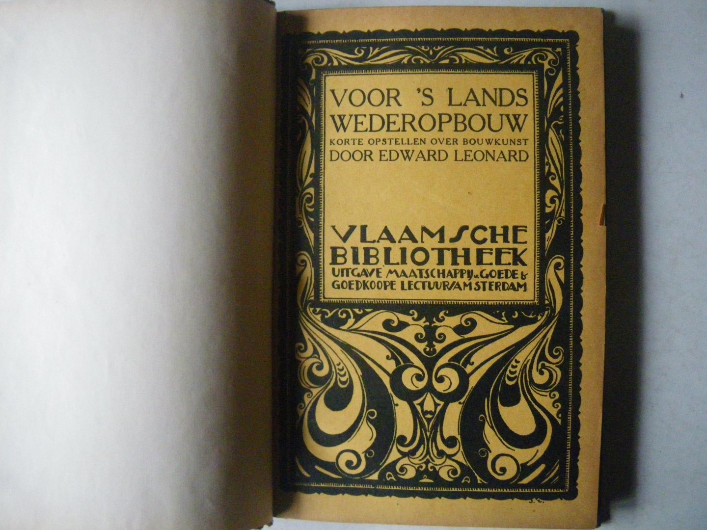 Leonard Edward - Voor 's land wederopbouw korte opstellen over bouwkunst (Vlaamsche Bibliotheek)