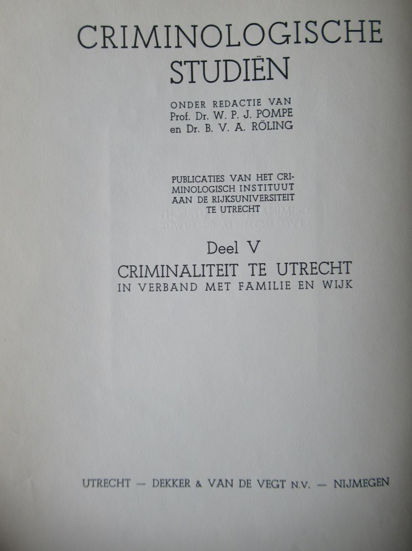 Jens, La. F. Dr. - Criminaliteit te Utrecht in verband met familie en wijk.