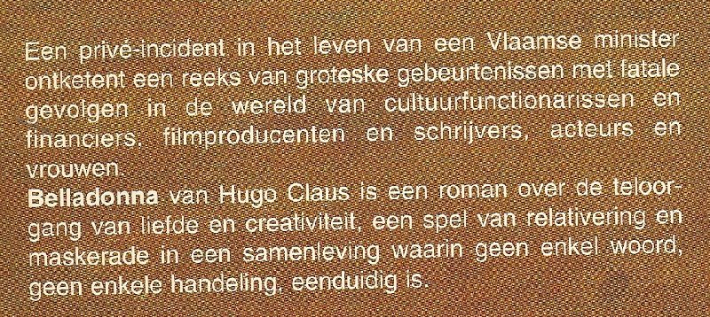 Claus, Hugo - Belladonna