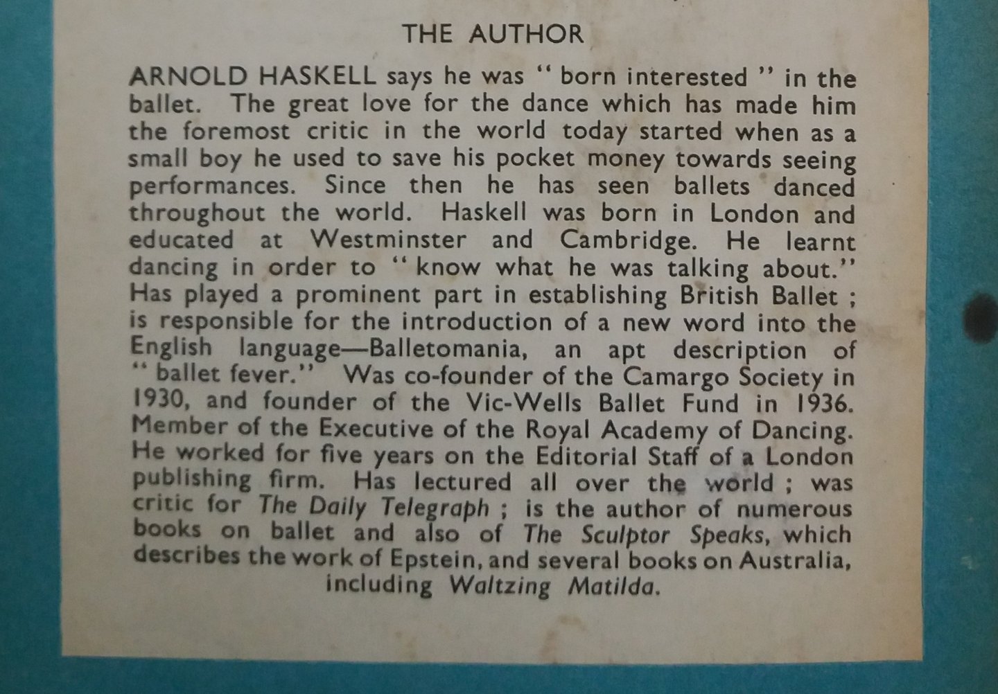 Haskell, Arnold - Ballet (ENGELSTALIG)