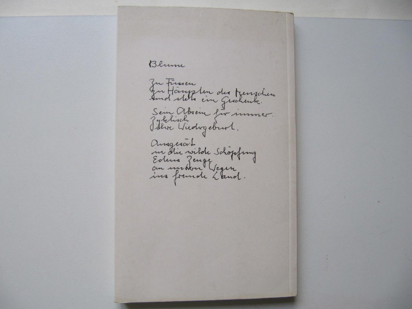 Erika Burkart - Ich suche den blauen Mohn-Pflanzengedichte