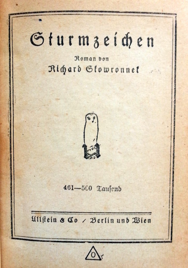 Skowronnek, Richard - Sturmzeichen (DUITSTALIG)