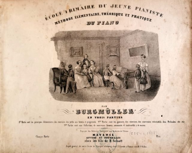 Burgmüller, Frédéric: - Ecole primaire du jeune pianiste. Méthode élémentaire théorique et pratique du piano en trois parties. Cahier 1 - 3 1.re Partie, cont: les principes élémentaires, des exercices, des petits airs favoris et progressifs