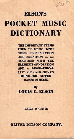  - Elson's pocket music dictionary