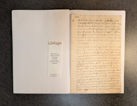 [HERTOGHE, DE], - Casus-positie: A. Coopman tot Amsterdam, weet met behendige streeken in zijne macht te krijgen alle de walwisch baerden (...)