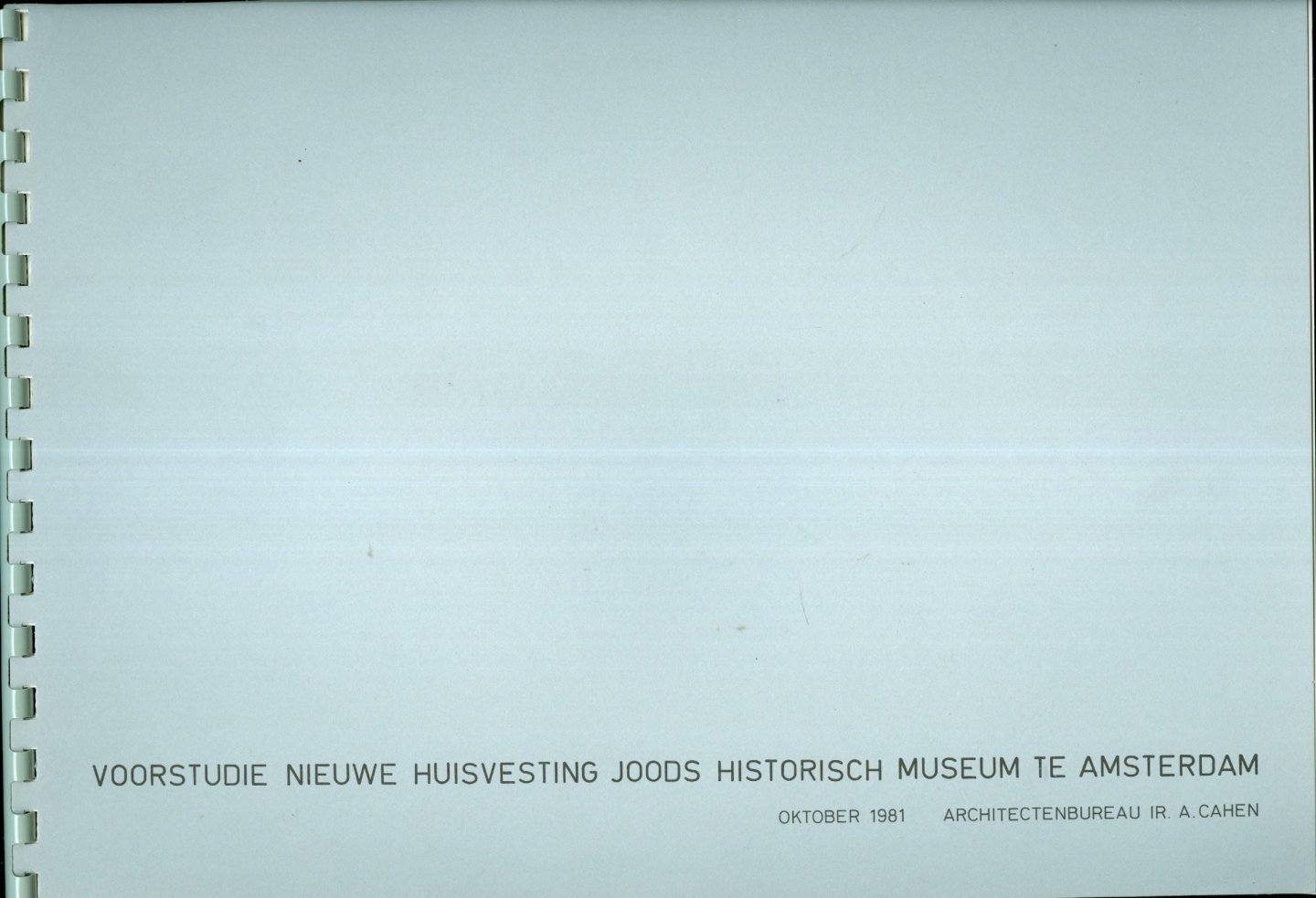 Belinfante, Judith C.E. - Voorstudie nieuwe huisvesting Joods Historisch Museum te Amsterdam