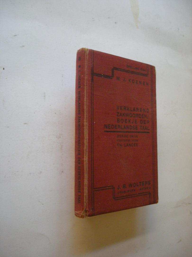 Koenen, M.J. / Lancee, Th., verz. 3e druk - Verklarend zakwoordenboekje der Nederlandse taal, uitgave in de spelling 1934