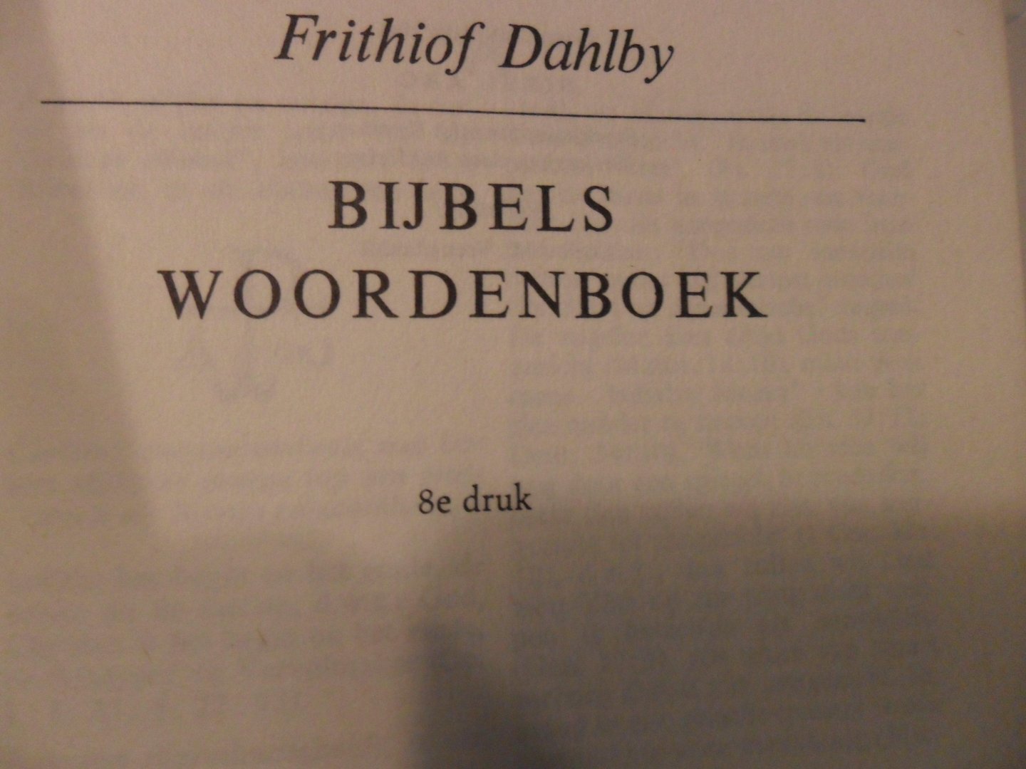 Dahlby Frithiof - Bijbels woordenboek