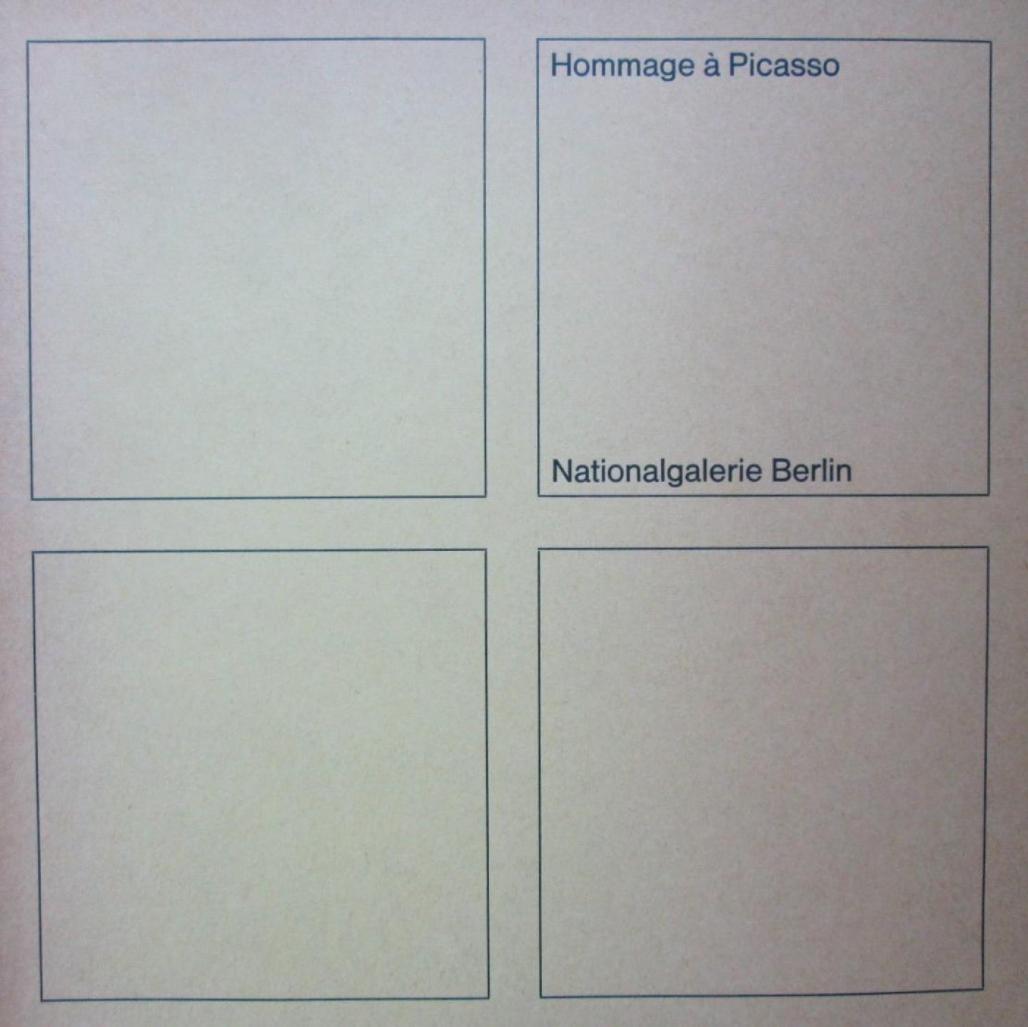 Werner Haftmann, - Hommage à Picasso. Katalog der Ausstellung in der Nationalgalerie Berlin 1973. Eingeleitet von Werner Haftmann und Wieland Schmied. Mit vielen Abbildungen.