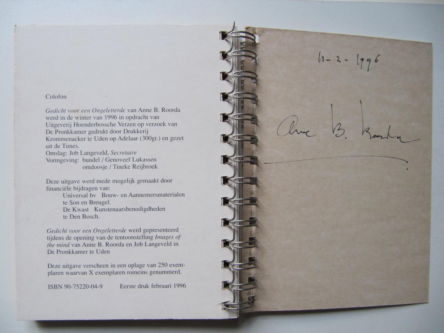 Roorda, A. - Gedicht voor een ongeletterde / druk 1