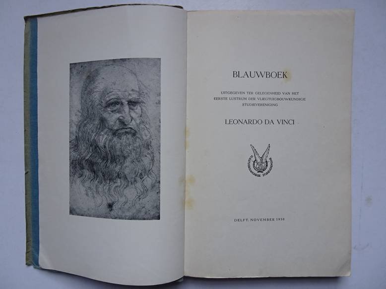 No author. - Blauwboek uitgegeven ter gelegenheid van het eerste lustrum der vliegtuigbouwkundige studievereniging "Leonardo de Vinci".