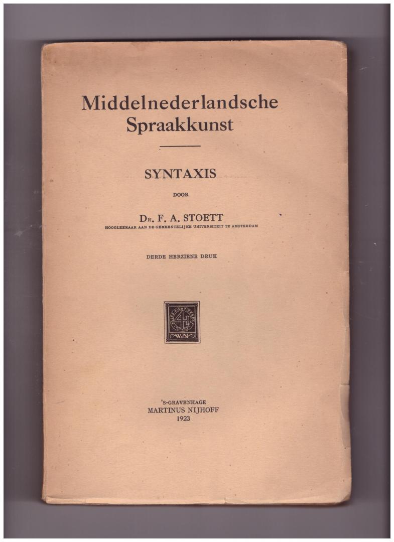 Stoett, F.A. - Middelnederlandsche Spraakkunst - Syntaxis