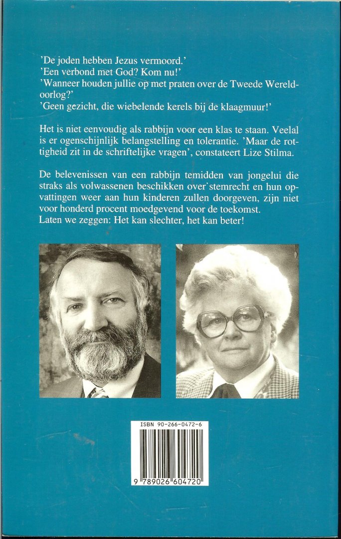 Soetendorp, Awraham ..  Ingeleid en weergegeven door Lize Stilman  Omslagontwerp Harm Meijer - Er was een rabbijn in de klas  .. Lezingen van Awraham Soetendorp