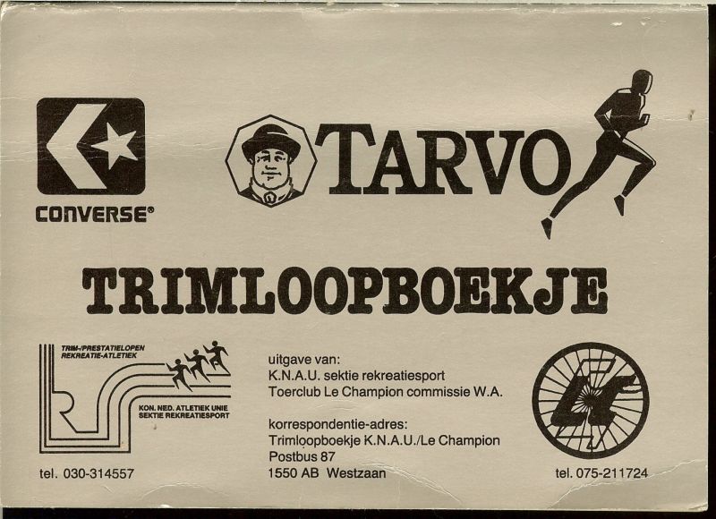 Lakeman Guus & Theo Hoogendoorn - Trim loopboekje, seizoen 1 September 1985 - 31 augustus 1986 Tarvo-eters Kilometervreters