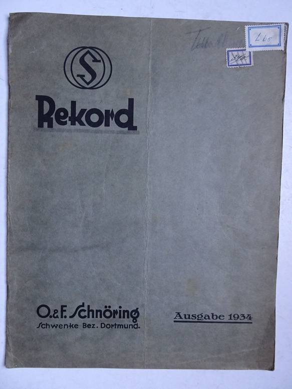 N.n.. - Rekord. O. & F. Schnöring. Ausgabe 1934.