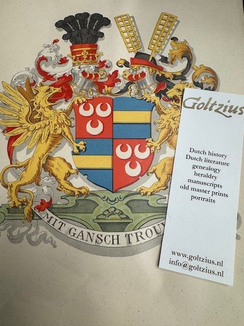  - Coat of Arms wapenschild familiewapen of Familie Van Wassenaer with motto Mit Gansch Trouwe.