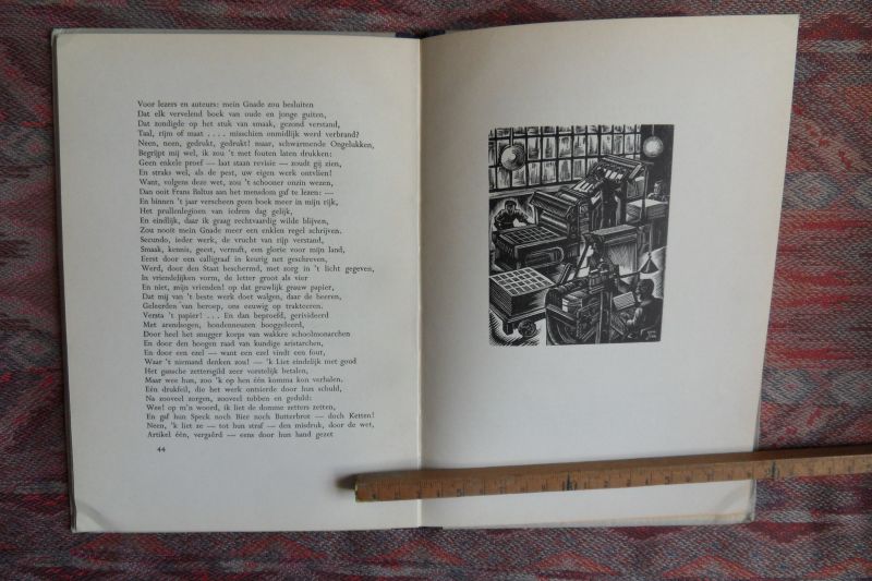 Leden der Vereniging; Boogaard jr., H.; e.a. leden van de Lustrumcommissie (voorwoord). - Spreuken uit alle tijden over Papier, Druk en Boek. [ Genummerd ex. 114 / 500 ].