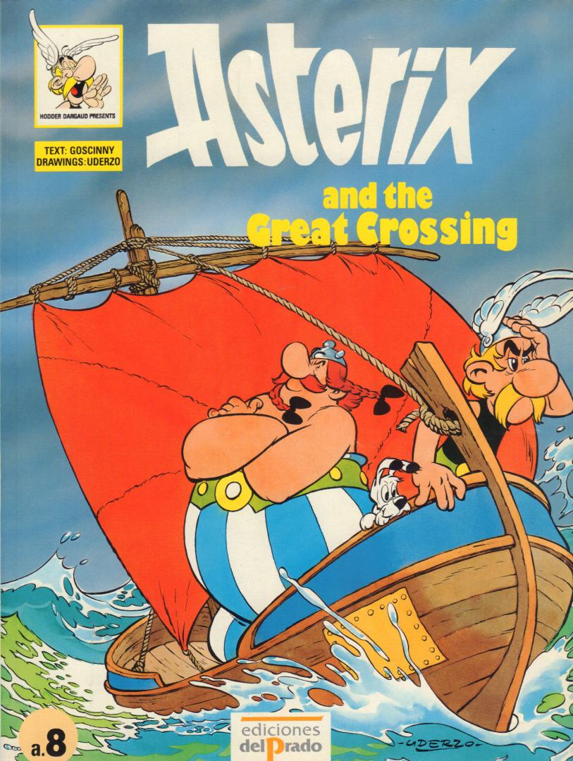 Gosginny / Uderzo - Asterix a.8 - Asterix and the Great Crossing, Study Comic Engels / Spaans, softcover,  gave staat + Study Notes & Glossary (wordlist English-Spanish)