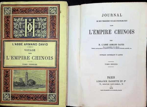 Armand David - Journal de mon troisième voyage d'exploration dans l' Empire Chinois. 2 Volumes