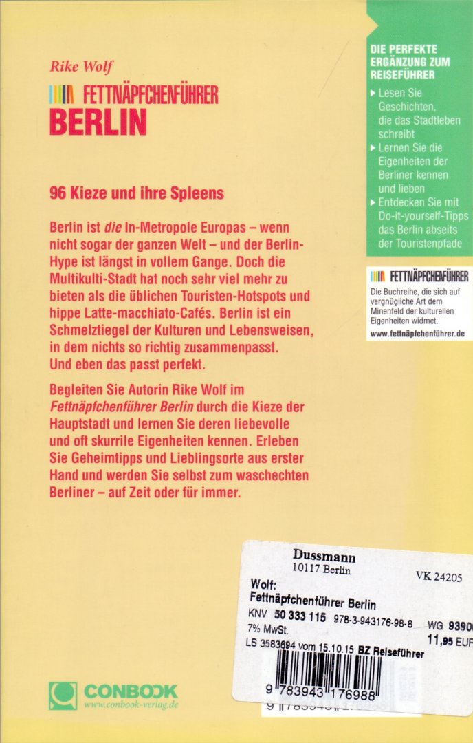 Wolf, Rike (ds1254) - Fettnäpfchenführer Berlin / Der Reiseknigge für 96 Kieze und ihre Spleens - Stadt-Edition + E-Book inside