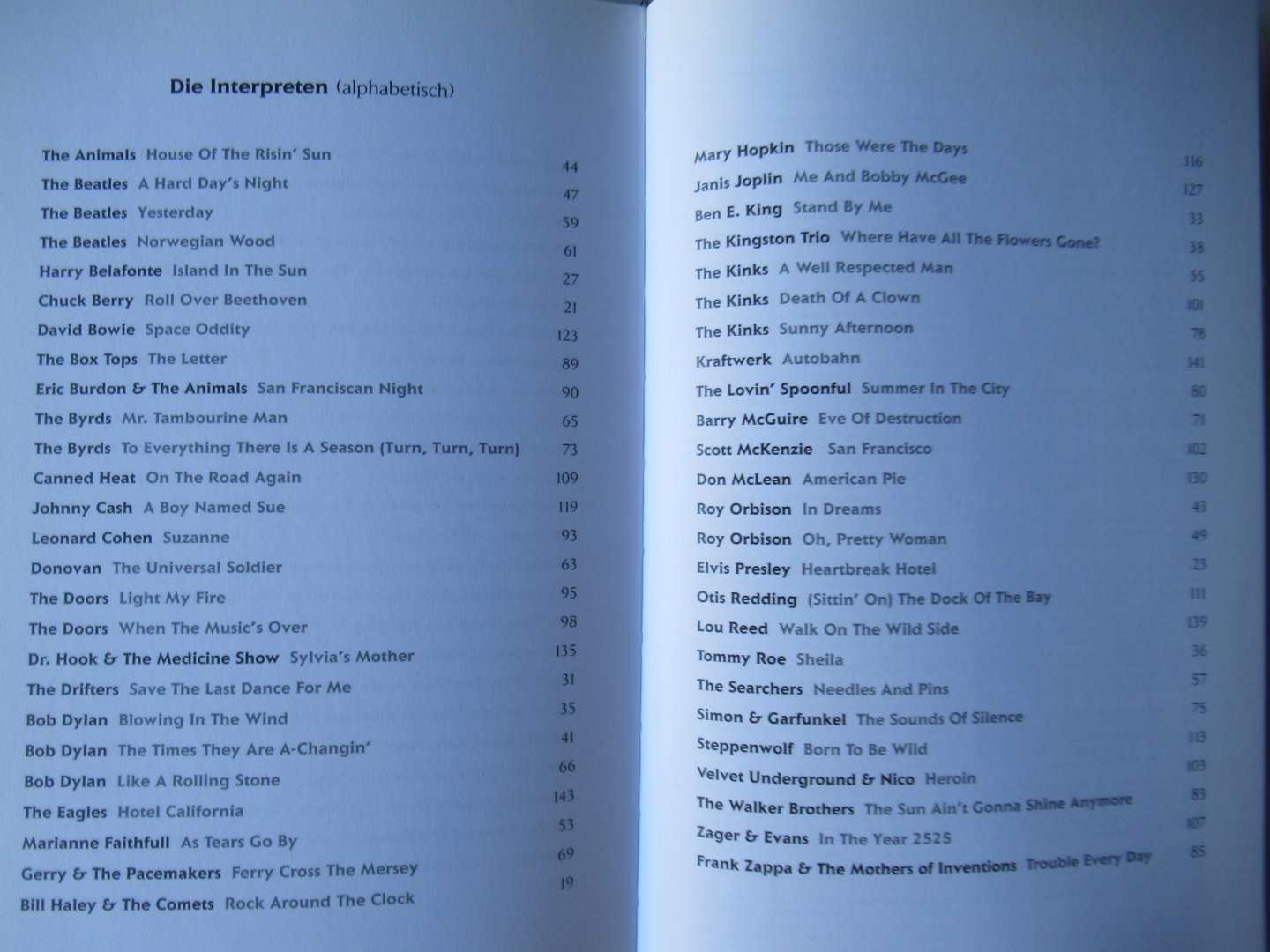  - Tambourine man. Pop lyrics der 60er Jahre