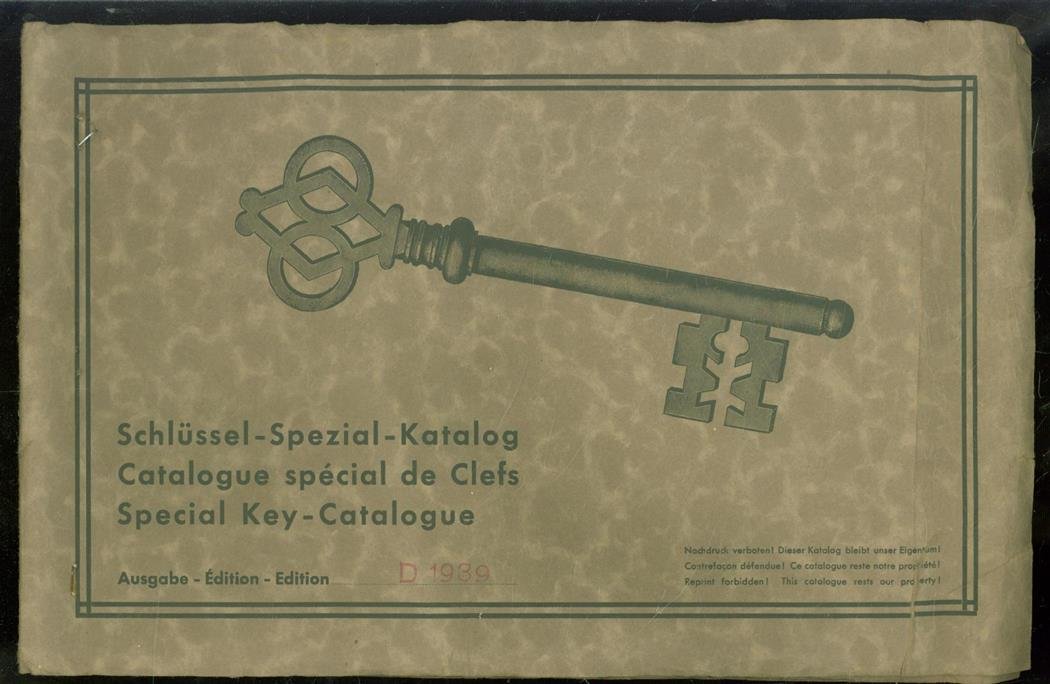 n.n - Schlussel Spezial Katalog ., Catalogue special de clefs , Special Key Catalogue