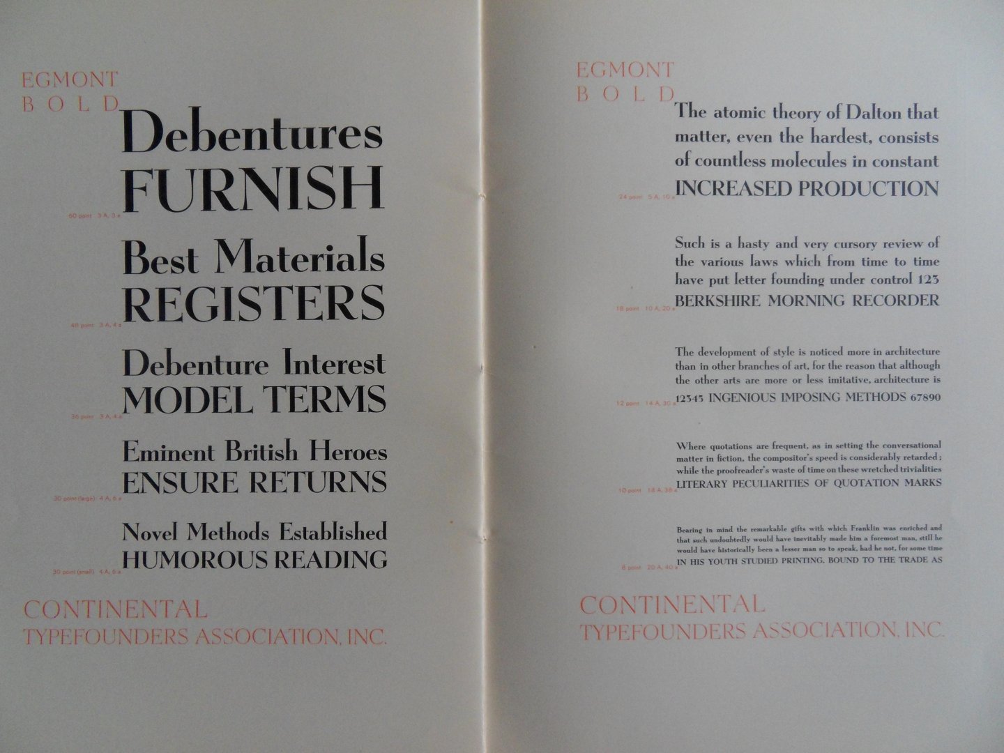 Roos, S.H. de [ ontwerper ]. - Egmont. - A Distinguished Design for Fine Books and Quality Advertising. [ Letterproef - Type specimen ]. [ Met drie bijlagen ].
