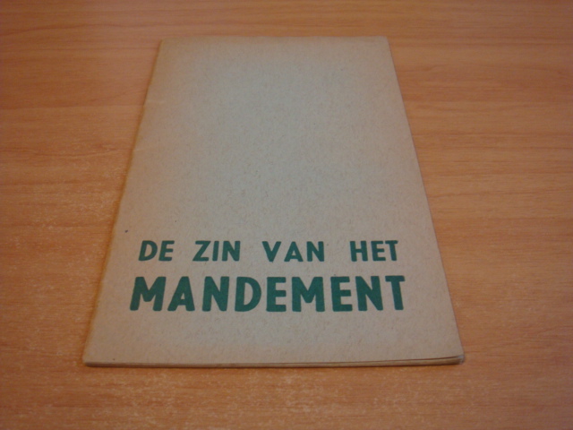 Cornelissen, A.J.M - De zin van het mandement ( rede)