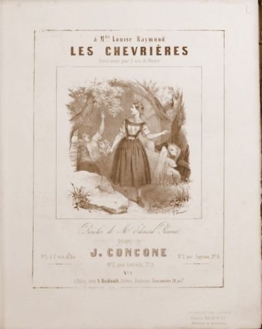 Concone, Giuseppe: - Les chevrières. Tyrolienne pour 2 voix de femme. No. 2 pour soprano