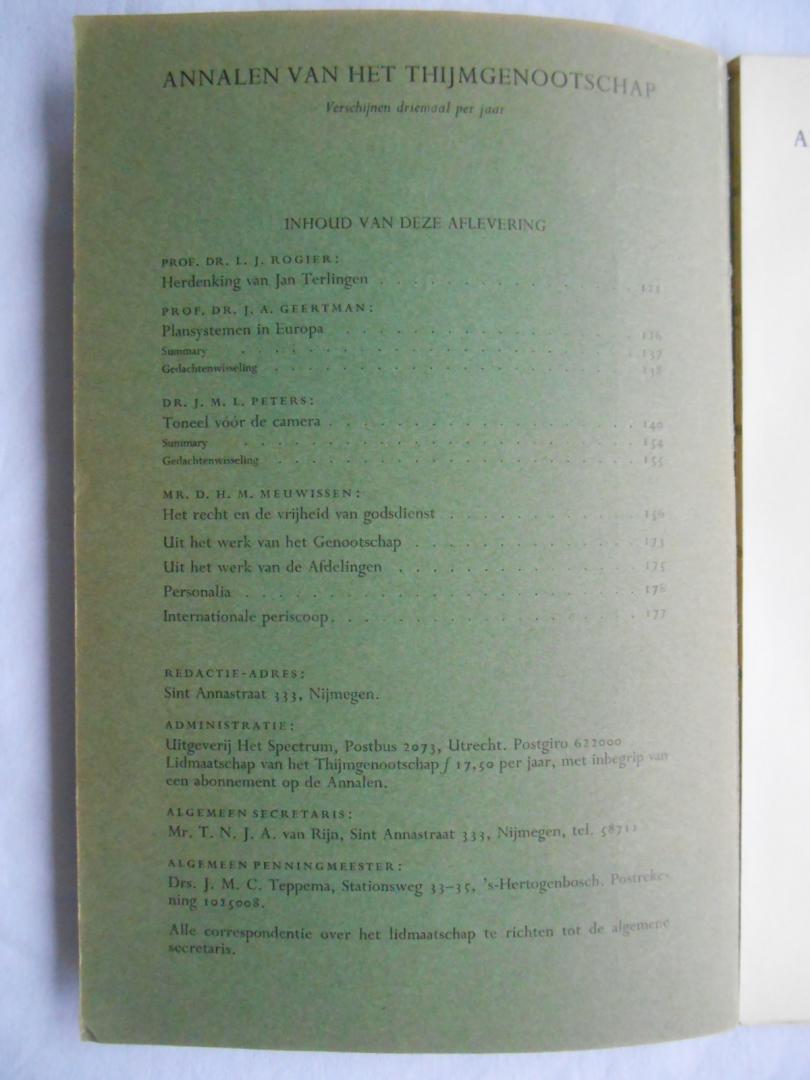 Terlingen, J., e.a. - Miscellanea Dantesca, Overdruk uit Annalen Thijmgenootschap, december 1965