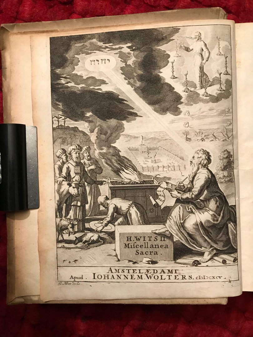 Hermanni Witsii  [Hermann Witsius], - Miscellaneorum Sacrorum Libri IV. Quibus, De Prophetis & Prophetia, de Tabernaculi Levitici mysteriis, de Collatione Sacerdotti Aaronis & Christi, de Synedriis Herbraeorum, de IV Bestiis Danielis, de cultu Molochi, de Seculo hoc & futuro, de sensu Ep