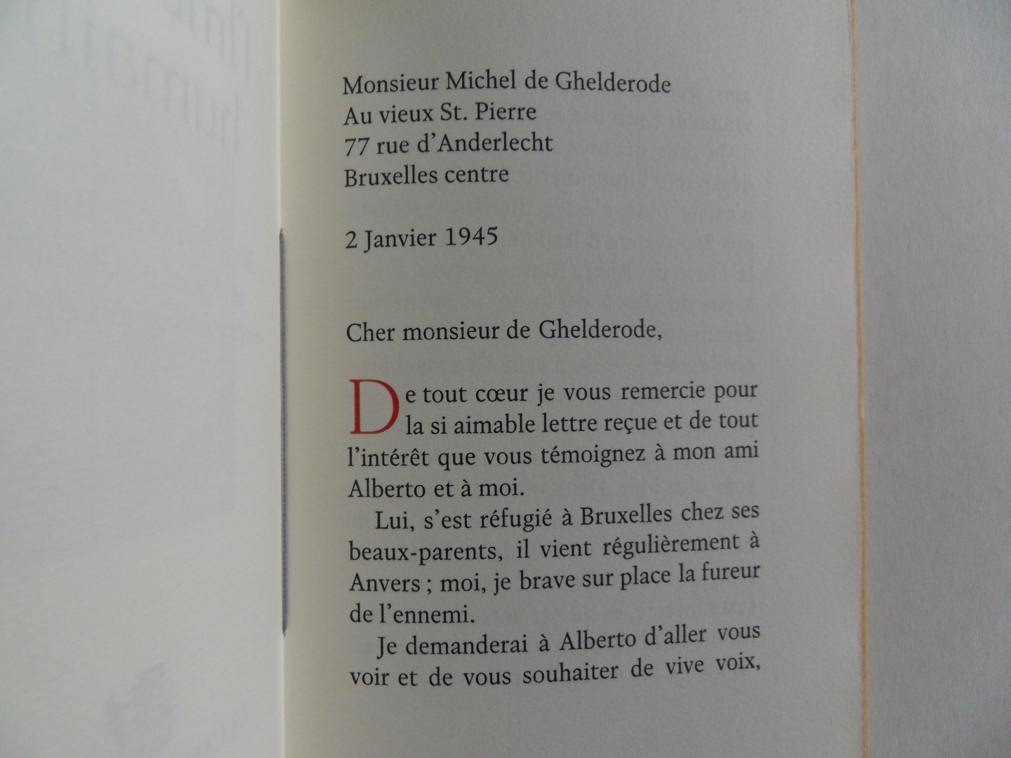 Buschmann, G.J. - l'Imbécilité humaine. - Een brief van G.J. Buschmann aan Michel de Ghelderode over de vernieling van zijn drukkerij.  [ Genummerd exemplaar 17 / 50 ].