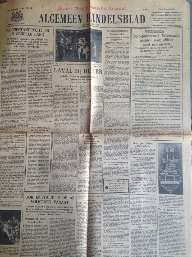 Oorlogskrant - Algemeen Handelsblad, Nieuwe Amsterdamsche Courant