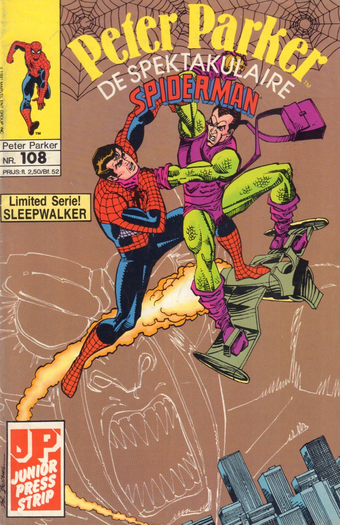 Junior Press - Peter Parker, de Spektakulaire Spiderman nr. 108,  geniete softcover, goede staat
