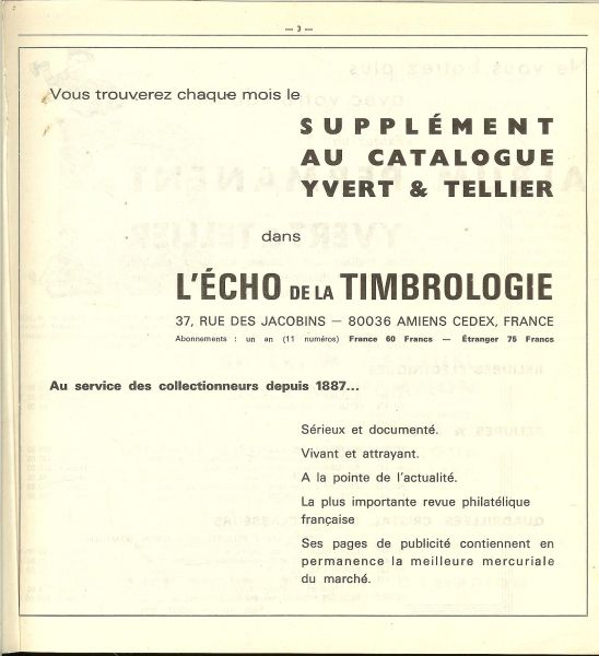 Tellier et Yvert - Catalogue de timbres-poste 1980 tome 3 Timbres D'outre-Mer