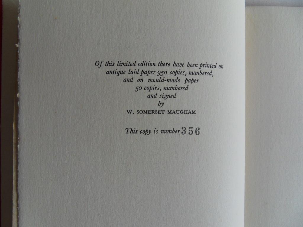 Bason, Frederick T. [ with SIGNED dedication ]. - A Bibliography of the Writings of William Somerset Maugham. [ Genummerd exemplaar 356 / 950 ].